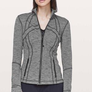 Lululemon Define Heathered Luon Black Knit Varigated Jacket Size 4